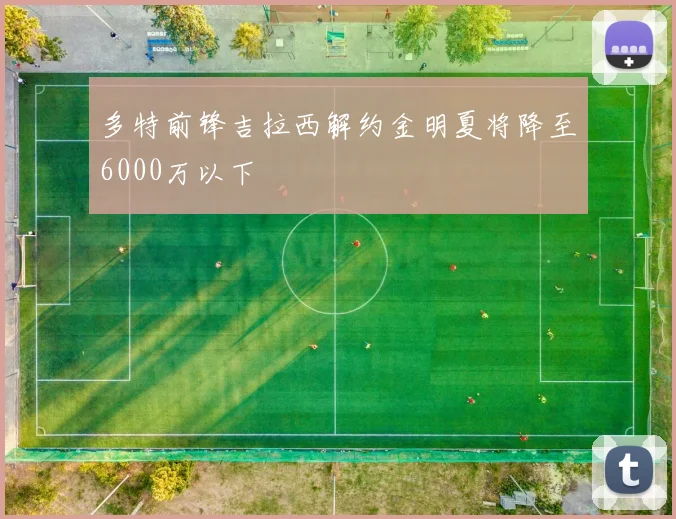 多特前锋吉拉西解约金明夏将降至6000万以下